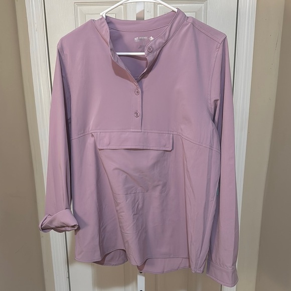 Reel Legends Purple Button Down Shirt with Cuffed Sleeves - Picture 1 of 3